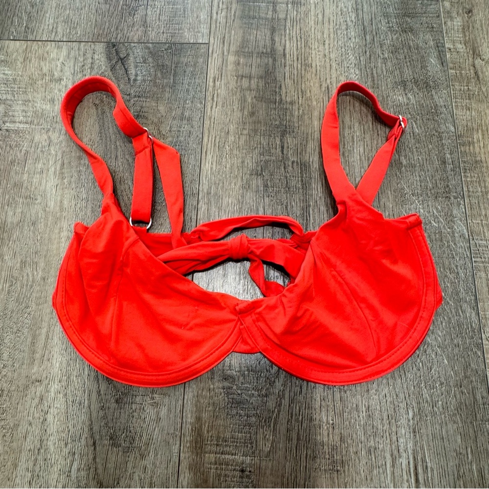 ONEONE Free People Red Orange Bikini Top Size L